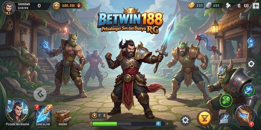 Screenshot BETWIN188 menampilkan aksi pertempuran RPG yang seru.