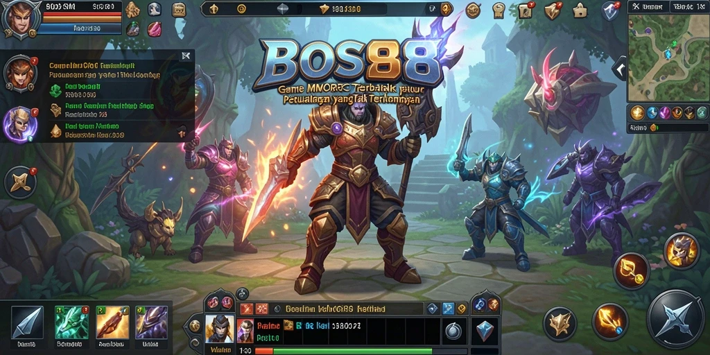 Tampilan epic dari gameplay BOS88 yang menampilkan petualangan seru dalam MMORPG.