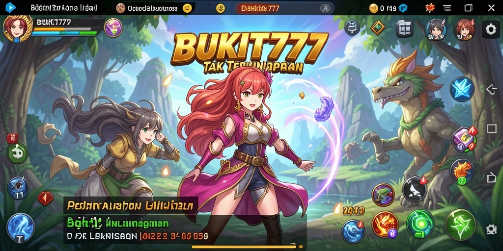 Screenshot gameplay BUKIT777 menampilkan karakter anime yang beraksi di medan tempur.