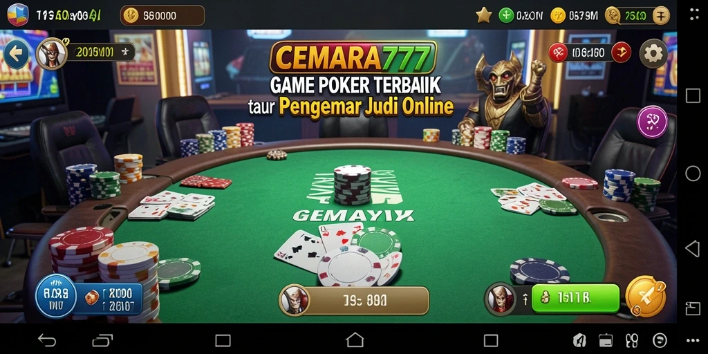 Tampilan gameplay Poker CEMARA777 dengan antarmuka yang menarik.