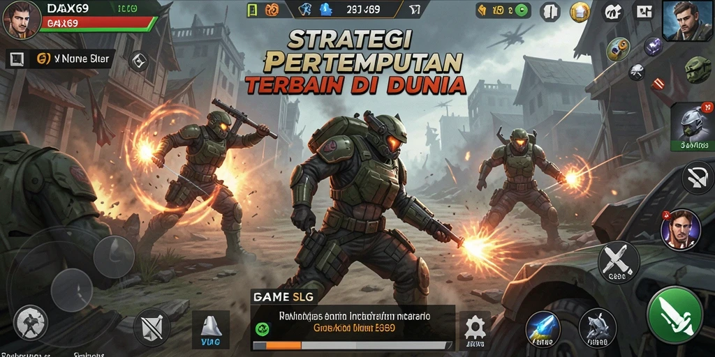 Tangkapan layar DAX69 menampilkan aksi pertempuran strategi yang mendebarkan.