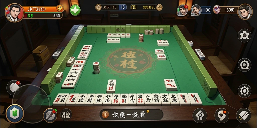 Screenshot JKT303 menampilkan gameplay Mahjong yang seru.
