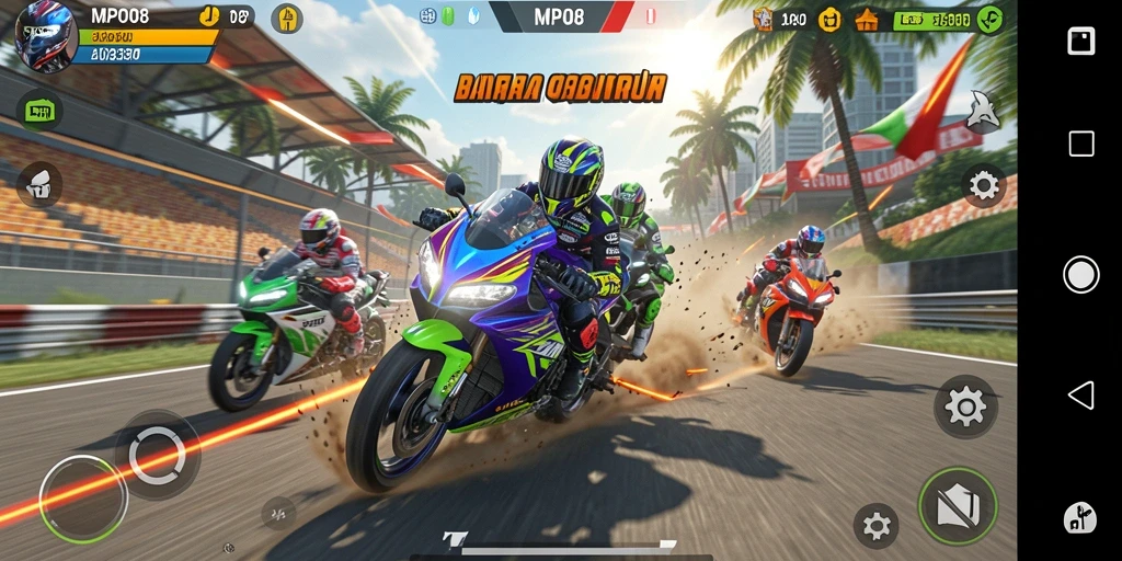 Tampilan gameplay MPO08 yang seru dan penuh adrenalin.