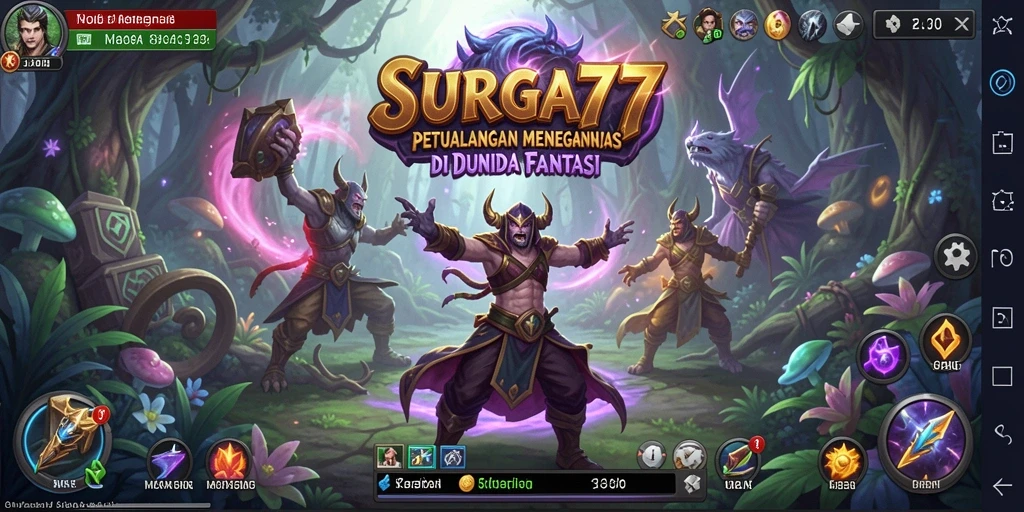 Tampilan gameplay <strong>SURGA77</strong> dengan aksi petualangan yang mendebarkan.