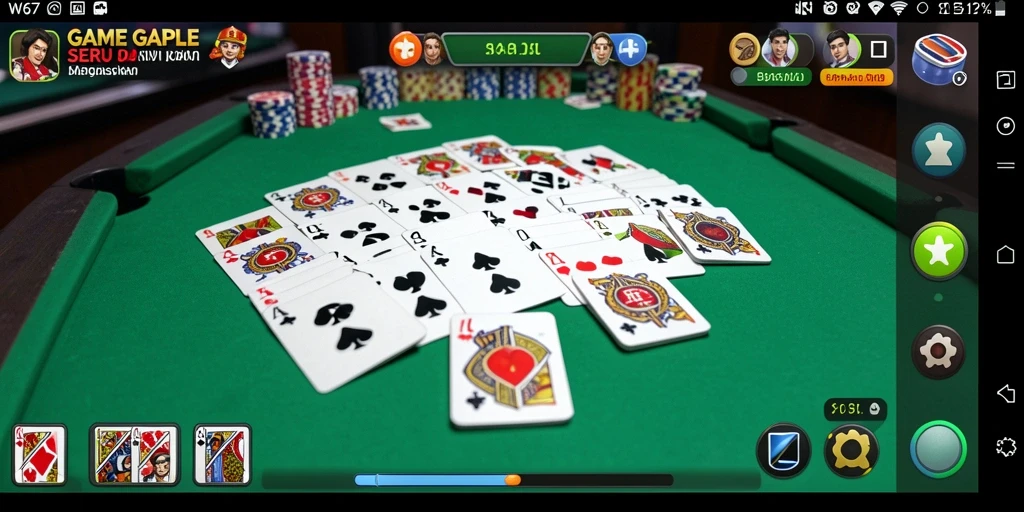 Tampilan gameplay Gaple yang seru dan interaktif di W67.